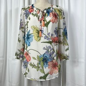 Daniel Rainn S White Floral Blouse